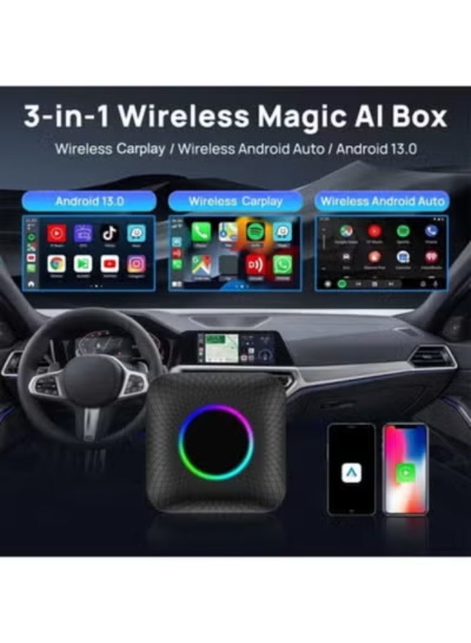 جهاز CarlinKit Android 13 AI Box الأقوى عالمياً - حوّل شاشة سيارتك إلى تابلت خارق بنظام أندرويد 13 | معالج كوالكوم 8 نوات | ذاكرة 128 جيجا | يدعم 4G SIM و eSim | تشغيل نتفليكس، يوتيوب، شاهد، وTOD - Image 3